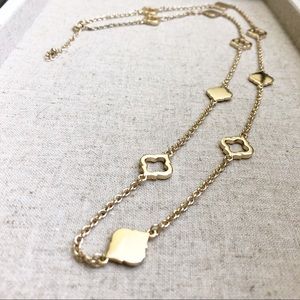 Gold Clover Station Necklace